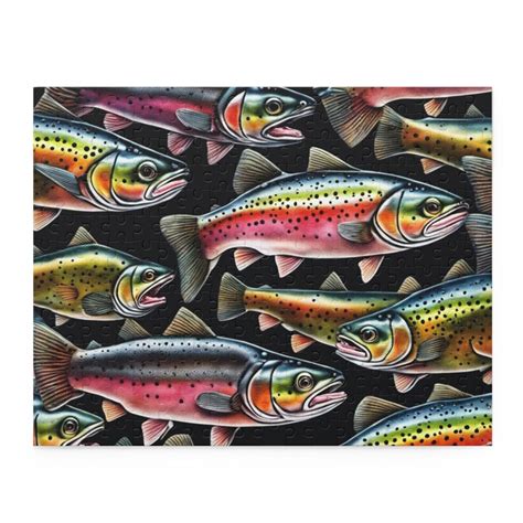 Rainbow Trout Jigsaw Puzzle Trout Fish Art Picture Fun Puzzle Game
