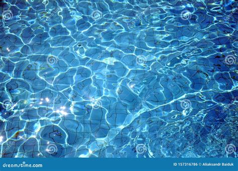 Swimming Pool Bottom Caustics Ripple And Flow With Waves Background