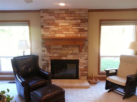 Fireplace Remodel Cultured Stone Stone Veneer Hearth Mantle Gas
