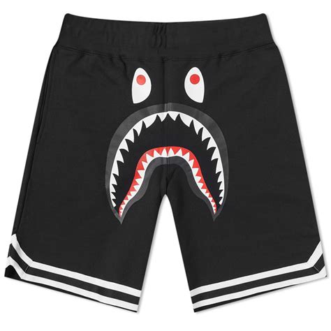 Bape Shark Basketball Sweat Shorts Black End