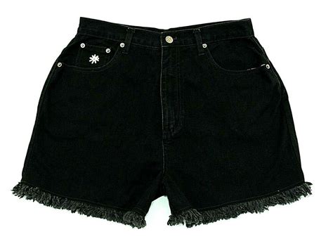Basic Editions Womens Shorts Black Denim Size 12 W 28 L16 Pockets