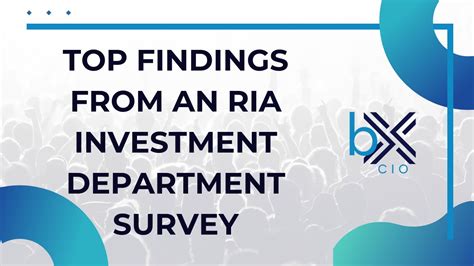 Top Findings From Ria Investement Department Survey Youtube
