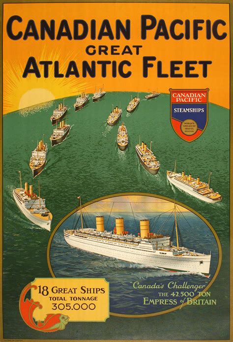 Original Vintage Canadian Pacific Great Atlantic Fleet Ship