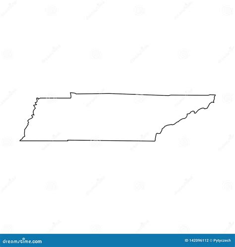 Tennessee State Of Usa Solid Black Outline Map Of Country Area
