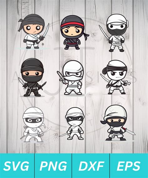 Ninja Svg Bundle Ninja Clipart For Cricut Silhouette Etc Etsy