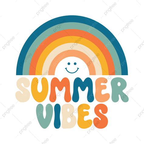Summer Vibes Groovy Retro Poster Vintage Hippie Banner Inspirational