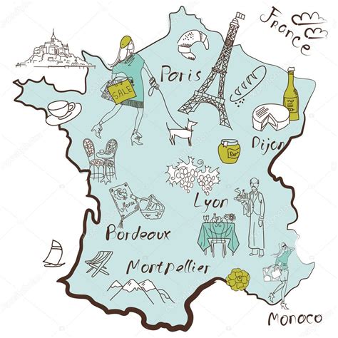 Consultez les fiches individuelles de chacune des régions de france pour plus de détails carte de france satellite haute résolution avec le relief et la. Stylized map of France — Stock Vector © AlisaFoytik #12871890