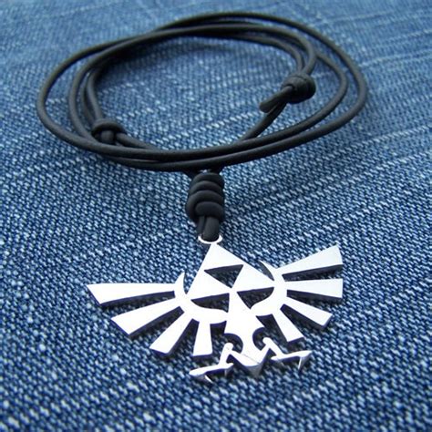triforce necklace legend of zelda polished stainless steel etsy