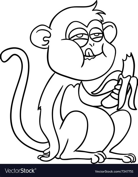 Monkey Eating A Banana Royalty Free Vector Image