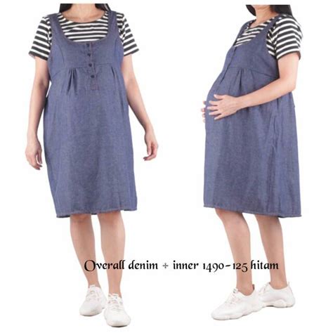 Daftar isi tips pintar memilih baju hamil 9 rekomendasi baju hamil lucu untuk moms yang cantik sumber gambar shopee.co.id. Baju hamil overall denim + inner 1490 hitam | Shopee Indonesia