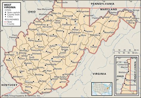 West Virginia State Map With Cities Map Of New Hampshire