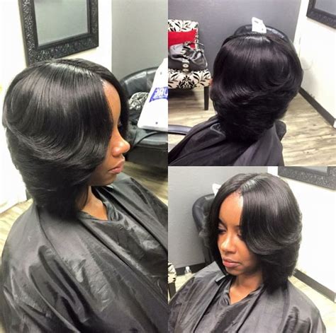 Quick weave blunt cut bob tutorial! Middle part bob | The Enhanced ME! Hair & Beauty ...