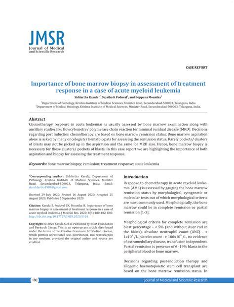 PDF Importance Of Bone Marrow Biopsy In Assessment Of Treatment