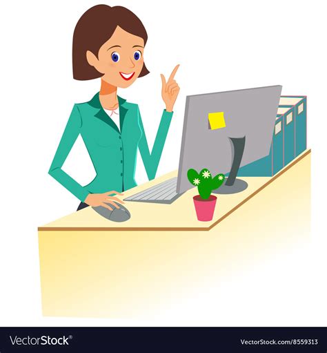 Business Woman Working In Office Character Vector Image