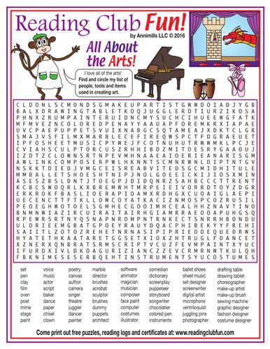 Creating Art Art Related Vocabulary Word Search Puzzle