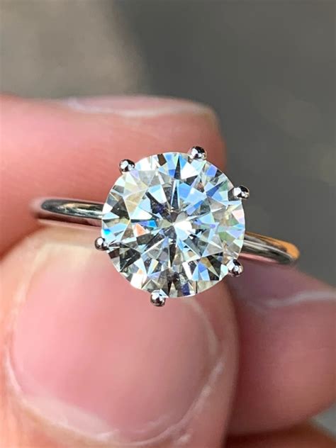 Moissanite Engagement Ring Ct Colourless Round Brilliant Cut
