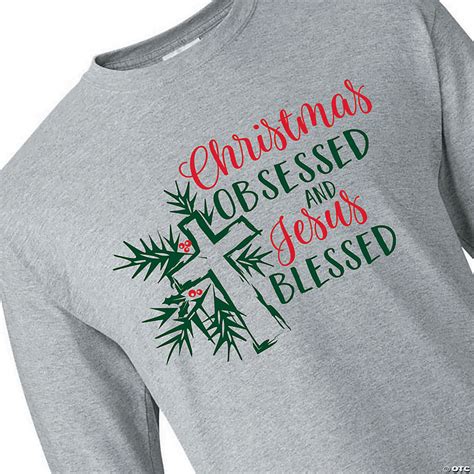 Christmas Obsessed And Jesus Blessed Adults T Shirt Oriental Trading