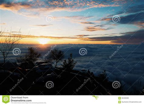 Sunset Landscape From North Of Thailand Stock Photo Image Of Clouds