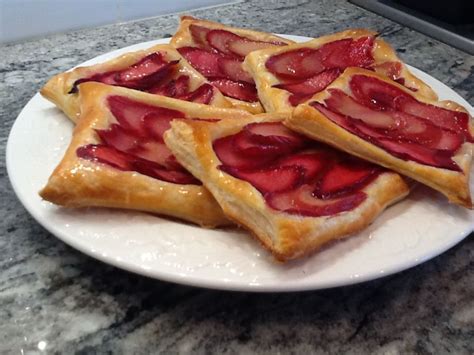 Simple Dessert Rhubarb Puff Pastry And A Simple Syrup Of Orange Mango