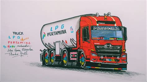 Menggambar Truk Tangki Pertamina Youtube