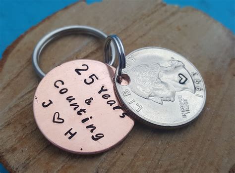 Everyone loves to create history in their way and carve their names forever. Mens 25th Anniversary Gift, Personalized KeyChain, 25 ...