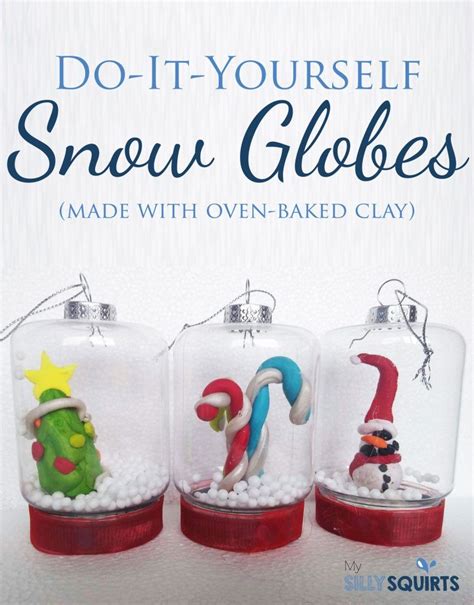 Cute Diy Snow Globes Made With Oven Baked Clay Baking Clay Diy Snow