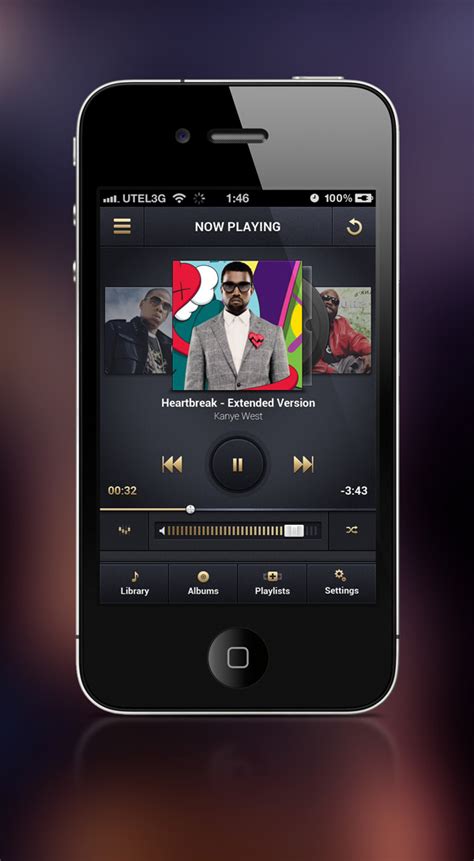 A notebook is incomplete without a media player application. iOS Music Player App on Behance