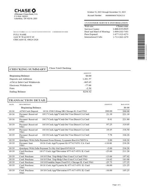 New Chase Bank Statement Template Chase Total Checking MbcVirtual
