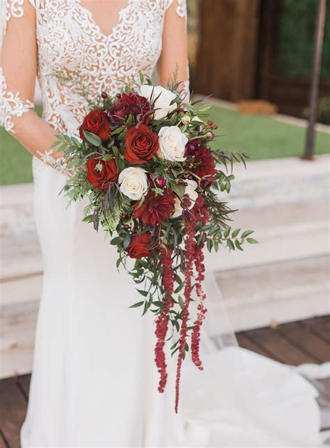 Burgundy And Ivory Bridal Bouquet Red Bouquet Wedding Ivory Bouquet