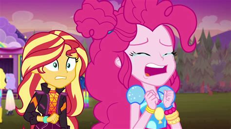 Safe Screencap Pinkie Pie Snow Flower Sunset Shimmer Equestria Girls Equestria