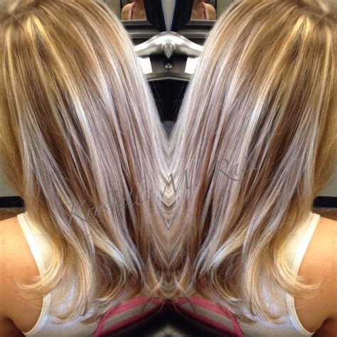 Have your colorist weave some brown lowlights through your. Full Beige Blonde Highlights and Light Golden Brown ...