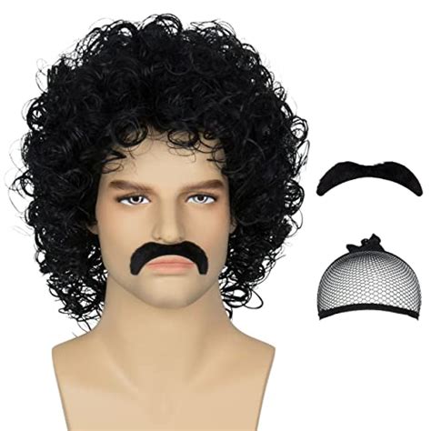 Miss U Hair Mens Wigs Jerry Curl Wig Short Black Curly Wig With