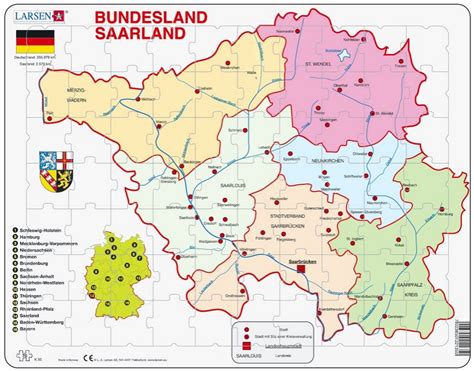 Find out which degree programme suits you ‒ with with its project 'transform4europe' and together with partners from six european countries, saarland. Puzzle Bundesland: Saarland Larsen-K35-DE 70 pieces Jigsaw Puzzles - World Maps and Mappemonde ...