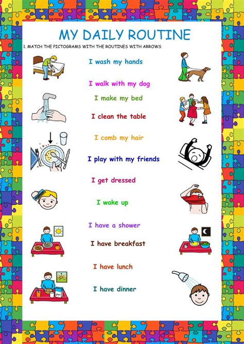 Daily routines online worksheet for Educación Primaria. You can do the