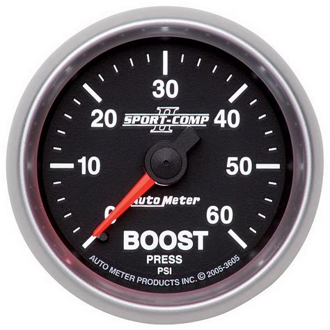 Autometer Boost Gauge 2 116 60psi Mechanical Sport Comp Ii