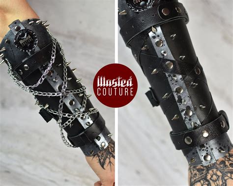 Post Apocalyptic Spiked Bracer Wasteland Armor Leather Arm Bracers