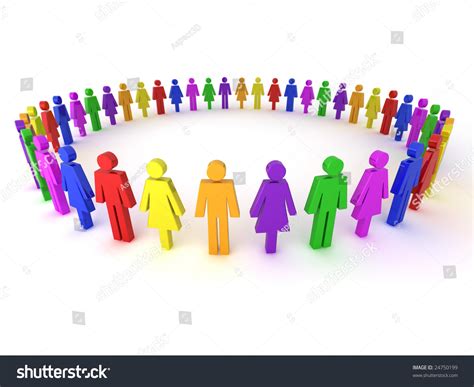 Illustration Of A Group Of Multi-Colored People To Represent Diversity ...