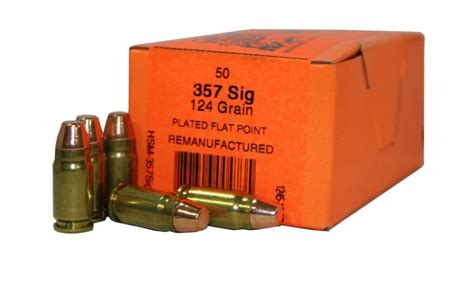 Hsm Reman 357 Sig Ammunition Hsm 357sig 3r 124 Grain Full Metal