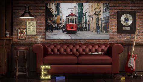Download Posters in the Loft Bar Interior Mockup in Indoor ...