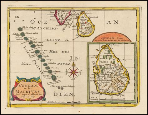 Ceylan Et Les Maldives Barry Lawrence Ruderman Antique Maps Inc
