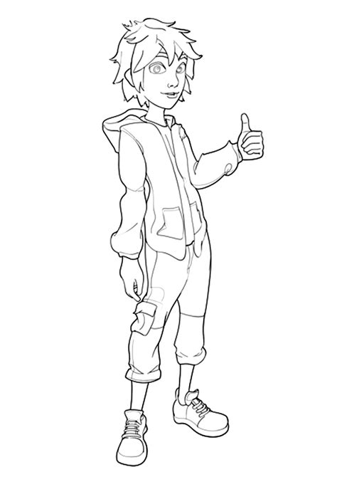 Big hero 6 is set in the (nonexistent) world city called san fransokyo (from san francisco and tokyo). Hiro Hamada In Big Hero 6 Coloring Page - Free Printable ...