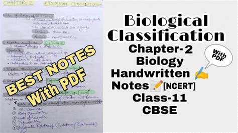 biology chapter 2 biological classification class 11 best handwritten notes pdf ncert neet