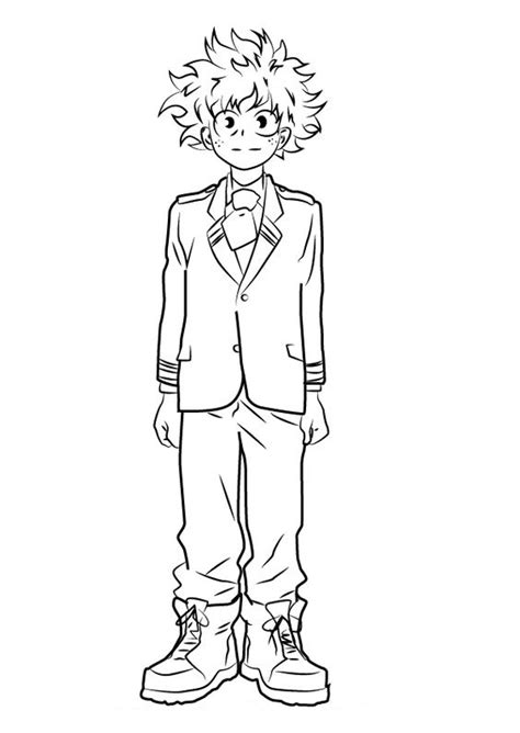 Izuku Midoriya Deku Coloring Pages Free Printable Coloring Pages