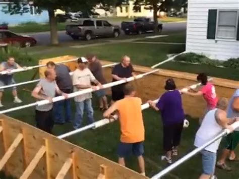 human foosball table see the game that s all the rage in brownton minnesota