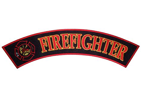 Patriotic Firefighter Embroidered Rocker Patch Patriotic Military Patches