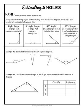 Geometry test & quiz generator. Estimating Angles in Degrees, 4th Grade Geometry Lesson ...