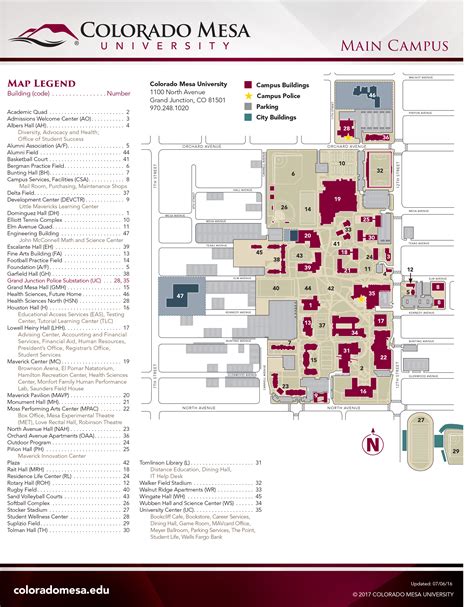 Colorado Mesa University Campus Map Map Vectorcampus Map