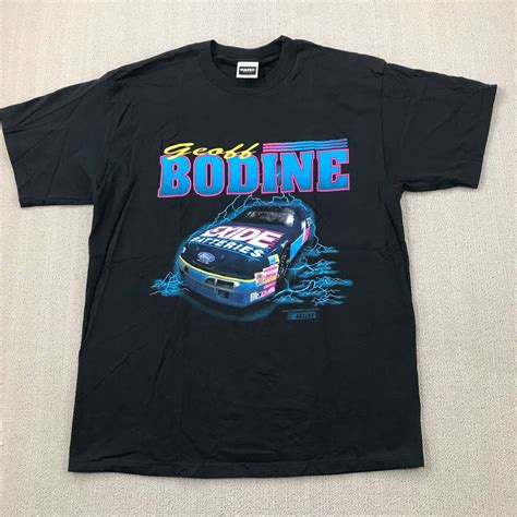 Vintage Geoff Bodine Racing Shirt Mens Extra Large Black 90s Nascar