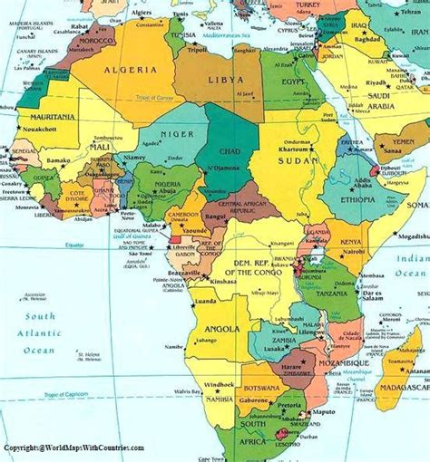 Labeled Map Of Africa World Map With Countries