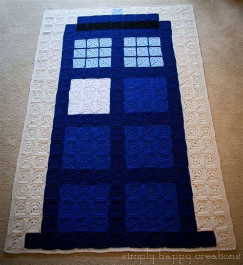 Doctor Who Tardis Crochet 8bit Pixel Blanket I Wonder If I Could Pull